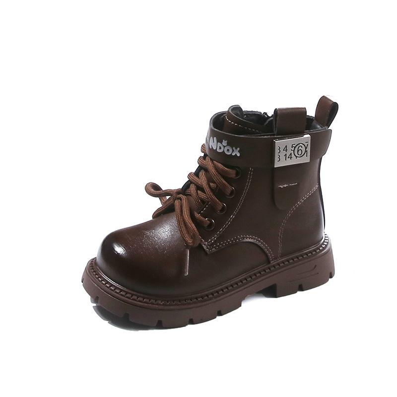 Autumn Winter children s boots high-quality fashionable boy s boots children s boots handsome British style ankle boots 26 коричневый