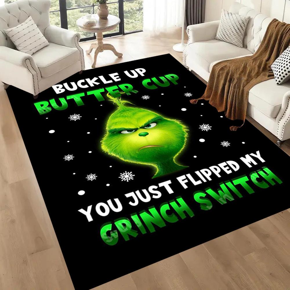 How The Grinch Stole Christmas Square Rugs Are a Great Choice for Living Rooms, Bedrooms, Home Décor, and As Gifts.