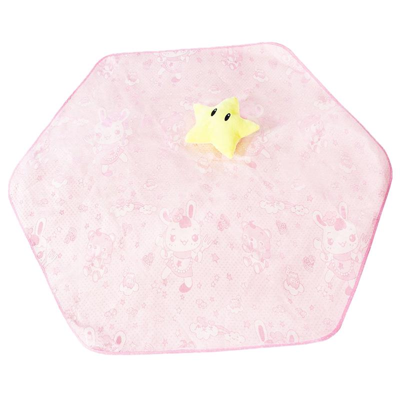 Hexagonal Princess Cartoon Crawling Mat - Coral Fleece & Ice Silk