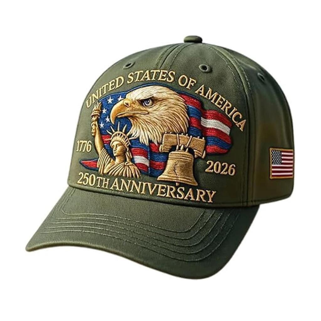 US 250th Anniversary Hat United States Eagle Printed Cotton Baseball Cap Adjustable Retro Patriotic Tribute Hats For Men Women