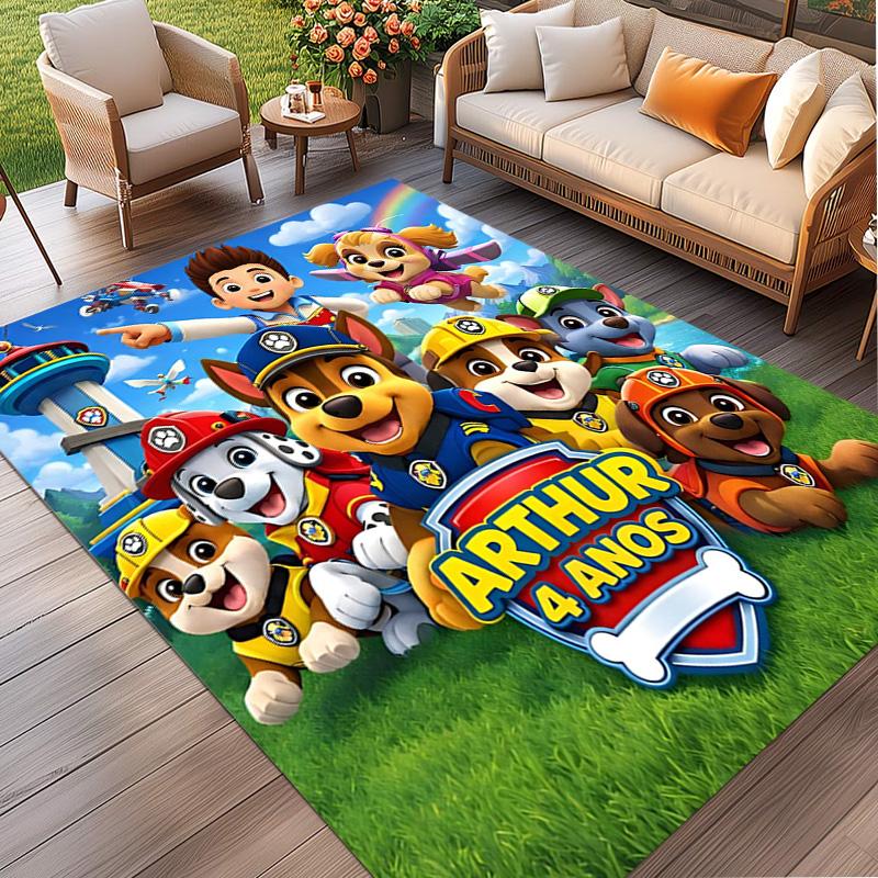 PAW Patrol Print Rug, Washable Floor Carpet, For Entryway Dorm Laundry Room Office Study, Home Decor Birthday Christmas Gift