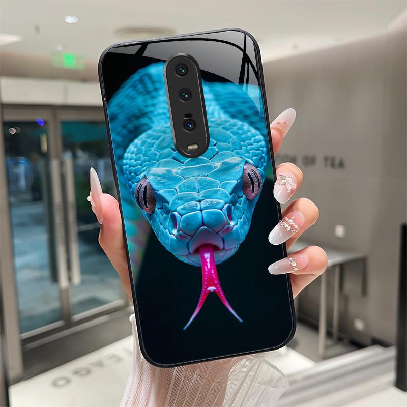 Cute Cartoon Cats Flower Case For Xiaomi Mi 9T Redmi K20 Pro Poco F2 Tempered Glass Phone Case Protective Back Cover Hard Shell