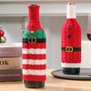 Wine Bottle Sleeve New Christmas Decorations Knitted Striped Creative Wine Bottle Sleeve Kitchen Restaurant Wine Bottle Dress Up