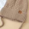 Retro Leather Knitted Hat Big Head Fence Wool Hat FallSeason and ColdSeason Outside DailyWear Warm Hat Korean Versatile Hat