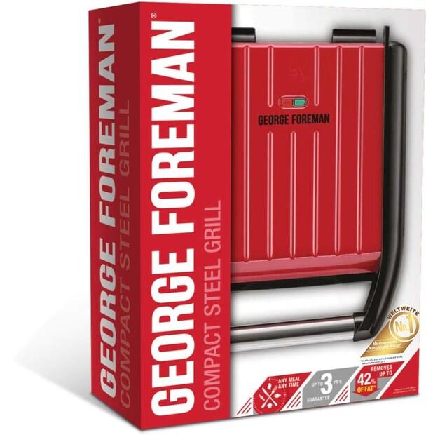 Контактный гриль George Foreman Steel Compact Fitness rot (25030-56)