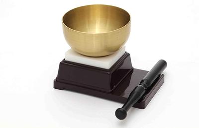 Tanaka Buddhist Altar Store's First Bell Set, 6.6cm Diameter, 2.2 Sun (Brown), Ideal for Mini Buddhist Altars and Compact Altars