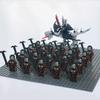 New 21Pcs Solider Uruk Hai Army Figrues King Angmar With Fell Beasts Shield Sword Bow Spear Weapons Kid Toys