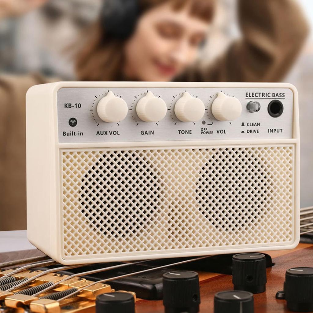 KOKKO KB-10 Bass Amplifier Portable Mini Audio 10W Mini Bass Amplifier Portable Rechargeable Bass Guitar Practice Amplifier