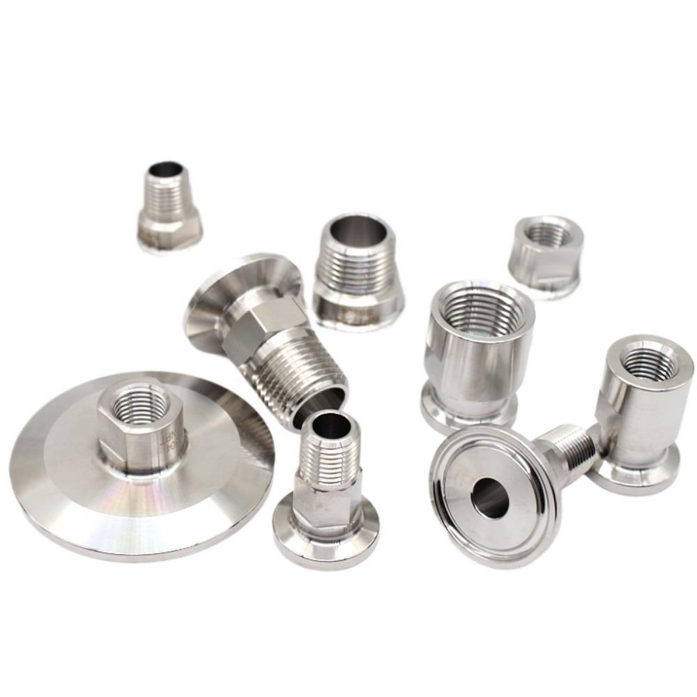 Milling Opposite Edge 1/4" 3/8" 1/2" 3/4" 1" NPT Male 1.5" 2" Tri Clamp SUS 304 316 Stainless Steel Sanitary Pipe Fitting Brew