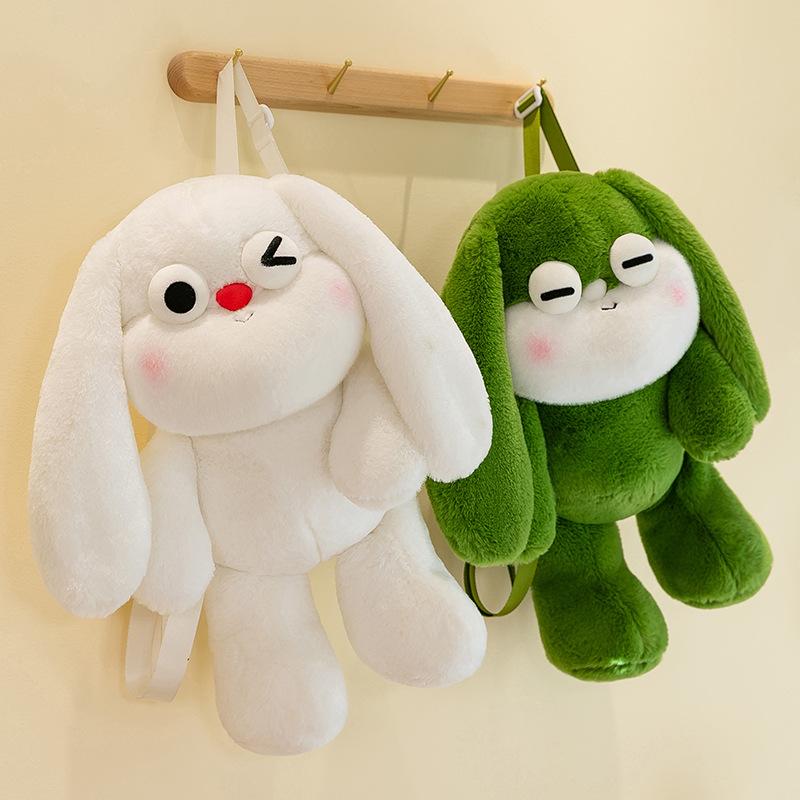 Cartoon Eyes Rabbit Plush Toy Children Sleeping Doll Girls Travel Fashion Backpack Birthday Gift