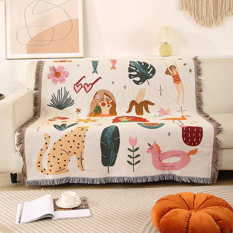 Kawaii Blanket Tapestry Throw Bedspread Fashion Blanket Sofa Women Ladies Girl Bedroom Decoration Multifunctional Blankets