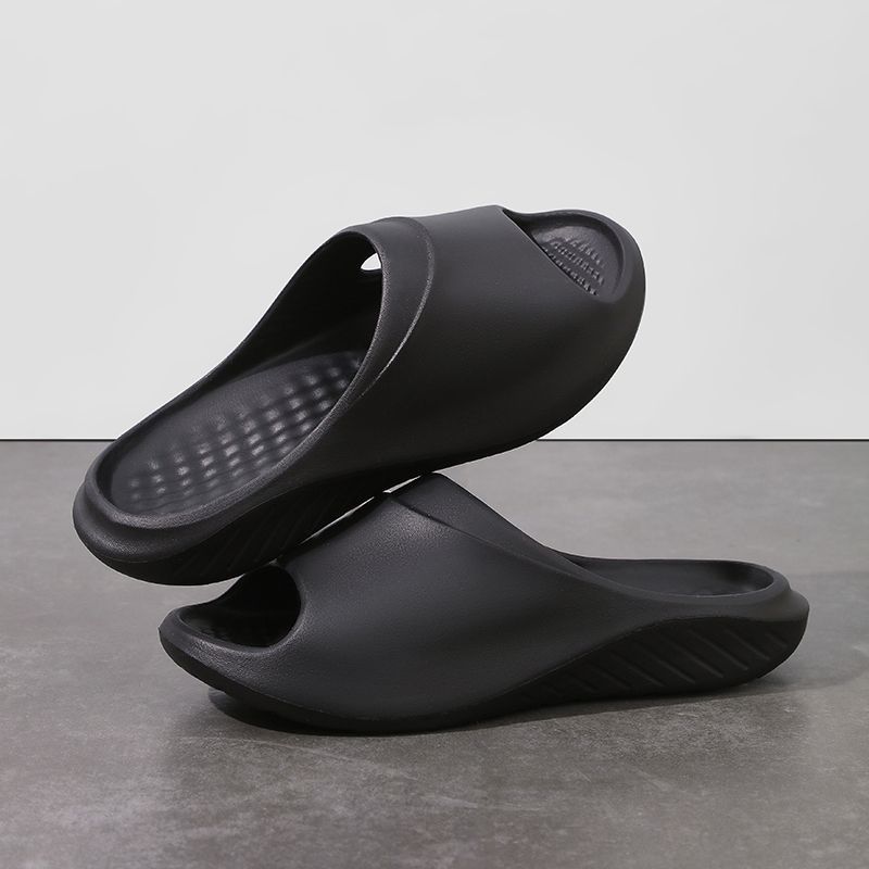 

Новые мужские спортивные универсальные уличные шлепанцы на мягкой толстой подошве для летней моды, женские шлепанцы, унисекс 44-45 чёрный
