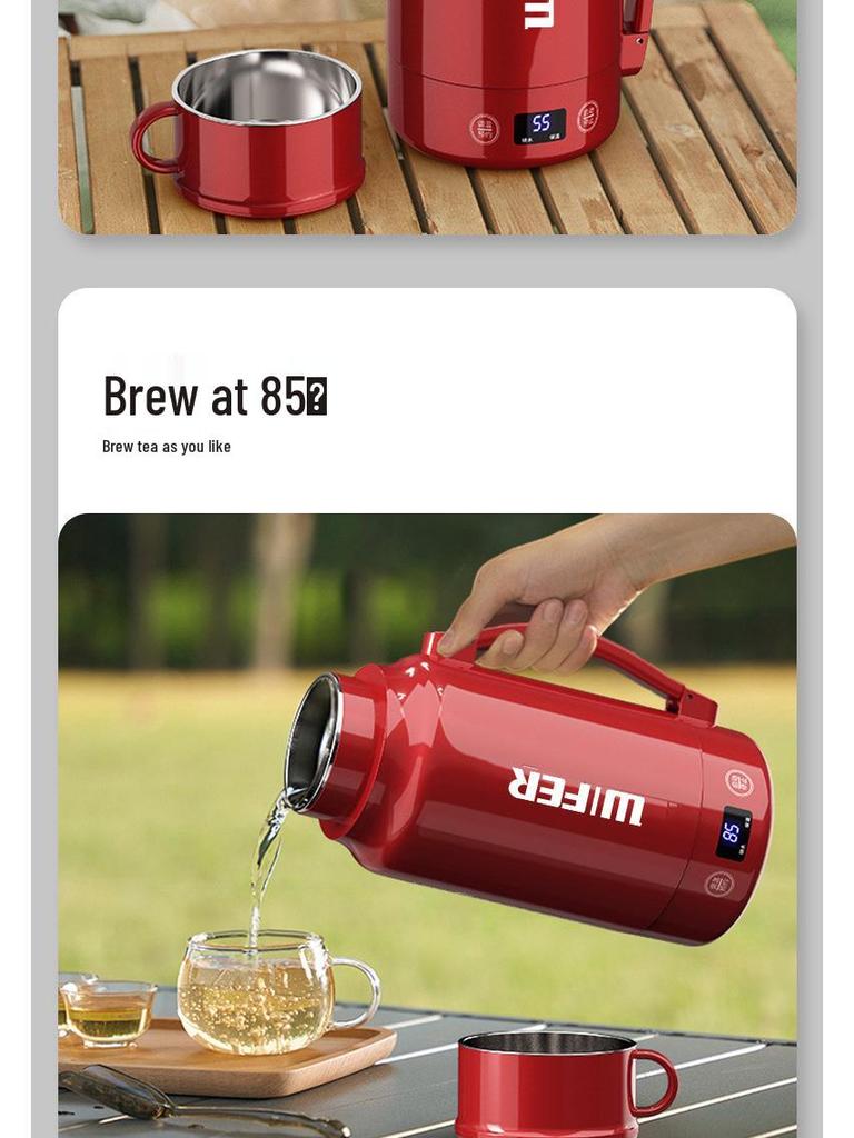 Smart Travel Electric Kettle: Portable, Insulated, Large Capacity