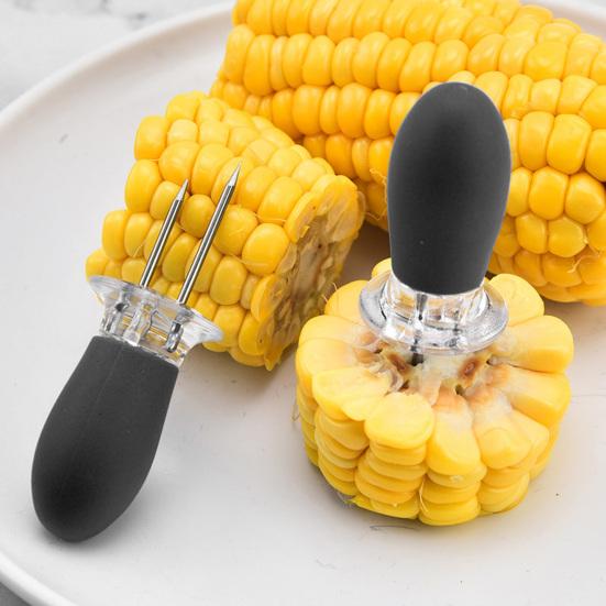 Nützlicher rutschfester Obstgabel-Grill-Maiszinkenspieß aus Edelstahl für den Außenbereich