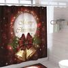 1x Christmas Shower Curtain Bathroom 180*180cm Christmas Shower Room Decorations