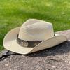 Big Eaves Western Cowboy Hat Men's Summer Travel Photo Tibetan Ox Head Straw Hat Women's Outdoor Sun Protection Hat