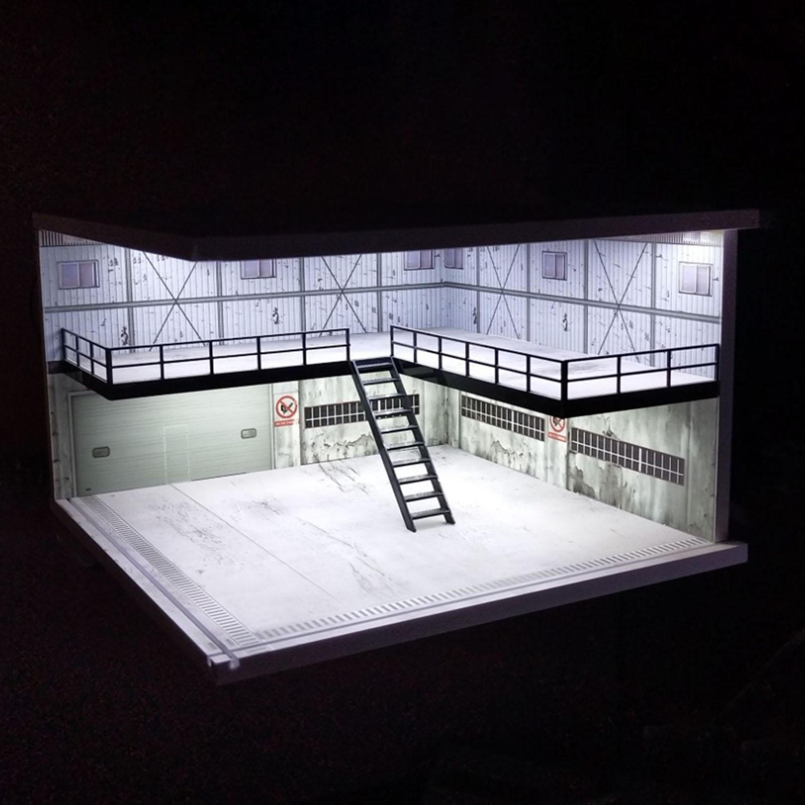 

1/64 1/36 1/32 Автомобильная сцена Модель Фоновая доска с подсветкой Двухэтажная парковка Декорации для Industry Stylish