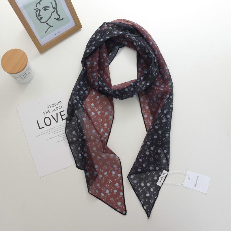 2025 Nische Persönlichkeit Colorblock Seidenschal: Vielseitiges und modisches dünnes Krawattenband-Accessoire für Damen