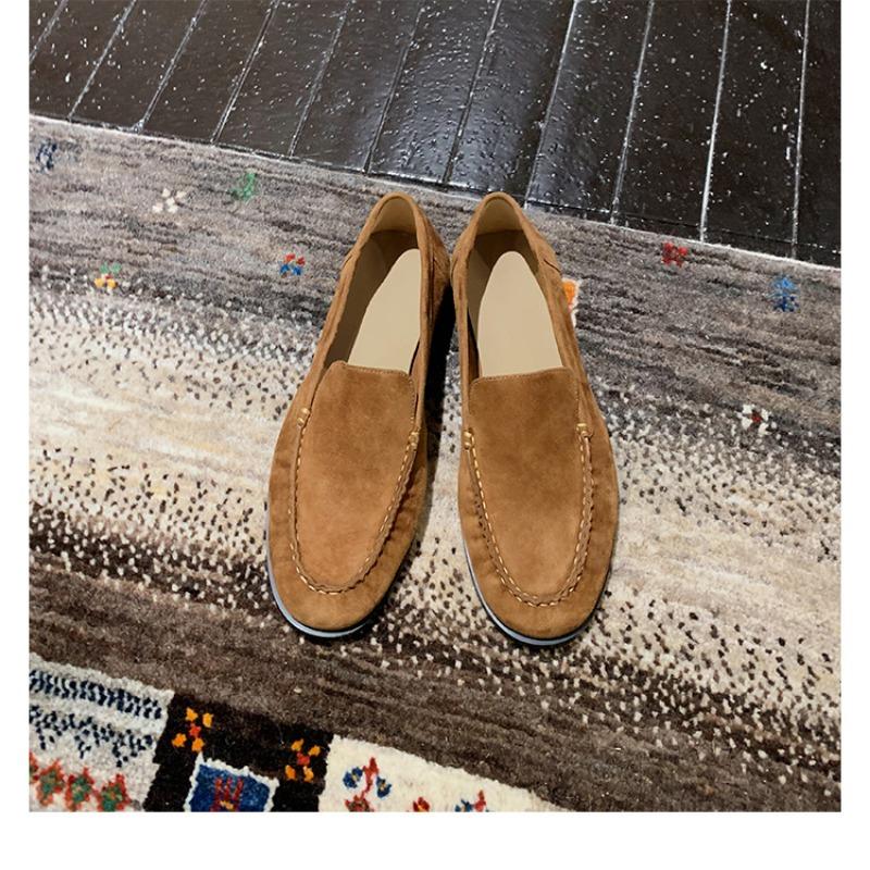 Super Soft Lambskin Thick-soled Women's Leather Retro Not Tired Feet Soft-soled Single Shoes One Pedal Lazy Small Leather Shoes