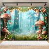Fairy Tale Enchanted Forest Backdrop Photography Wonderland Dreamy Jungle Mushroom Baby Birthday Party Backgrounds Decor Prop