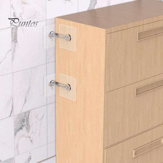 Self-adhesive Furniture Safety Devices 2Pcs Anti-falling Device No Drilling Required L Bracket Transparent Seamless Wall Anti Tips for Adhesive
