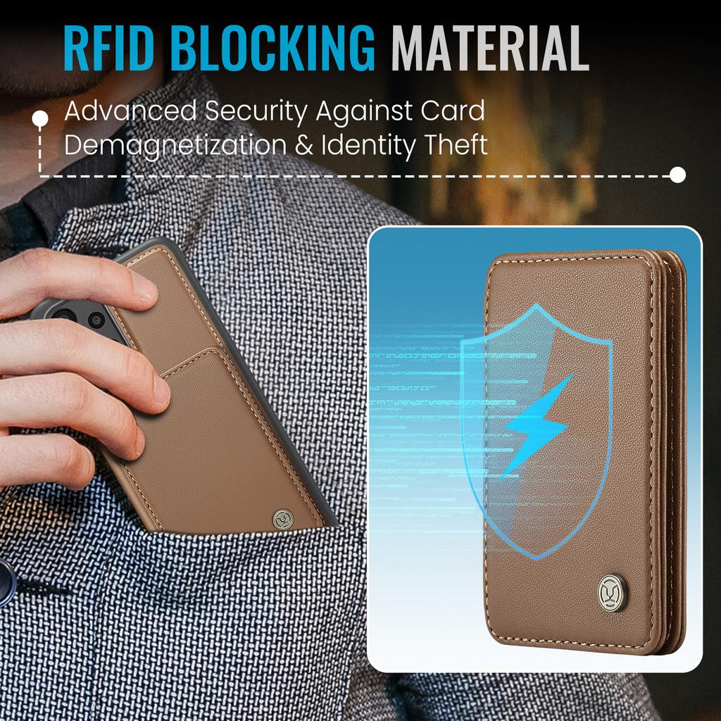 JEEHOOD J05 For Samsung Galaxy A13 4G Case Leather Mobile Cover with Detachable Magnetic Card Bag