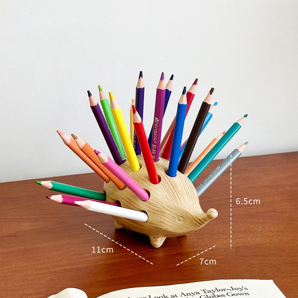 Igel Stifthalter mit 24 farbigen niedlichen Schreibtisch-Schreibwaren stilvolles Kinder Geburtstags-Schuleintrittsgeschenk Queen-b Bleistifte, Organizer, Aufbewahrung, Dekoration, Geschenk,