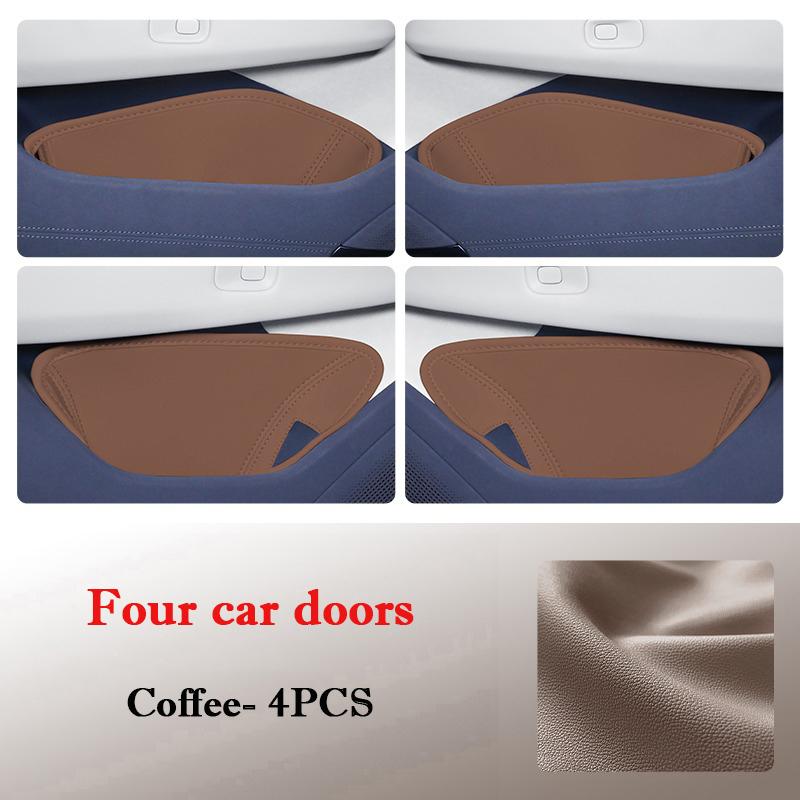 For Zeekr 001 2026-2026 Car Door Slot Storage Pad Leather Door groove Protective Mats Storage Barrel Interior Accessories
