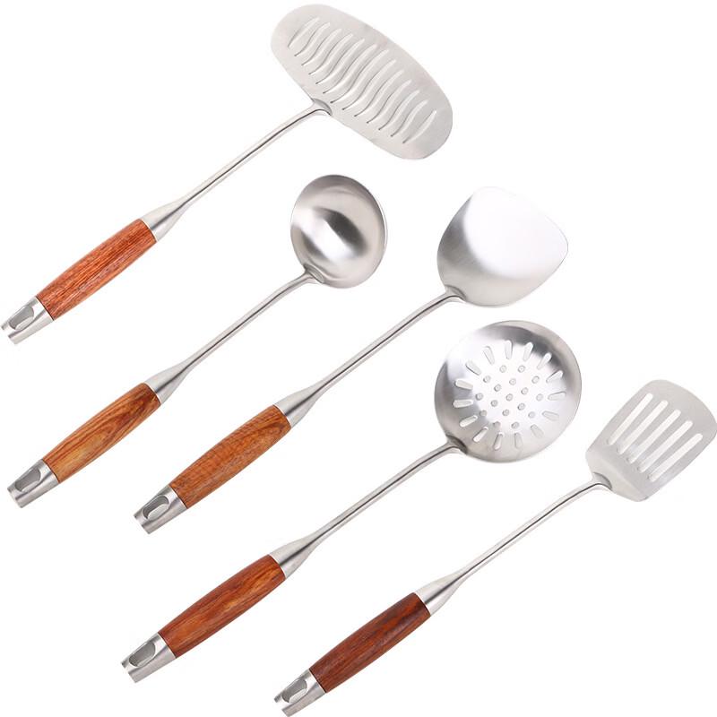 Rosewood Handle Stainless Steel Kitchen Utensil Set