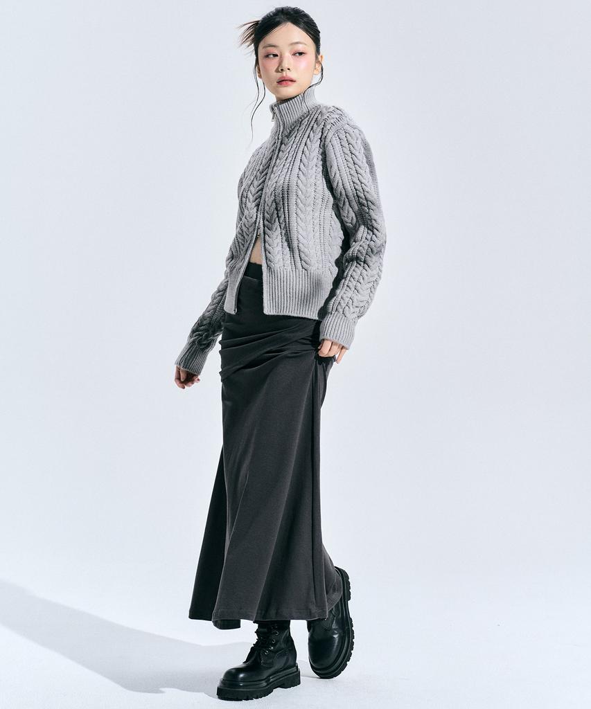 ZEROPLANET Eleanor Spray Knit Zip-Up [Grey]