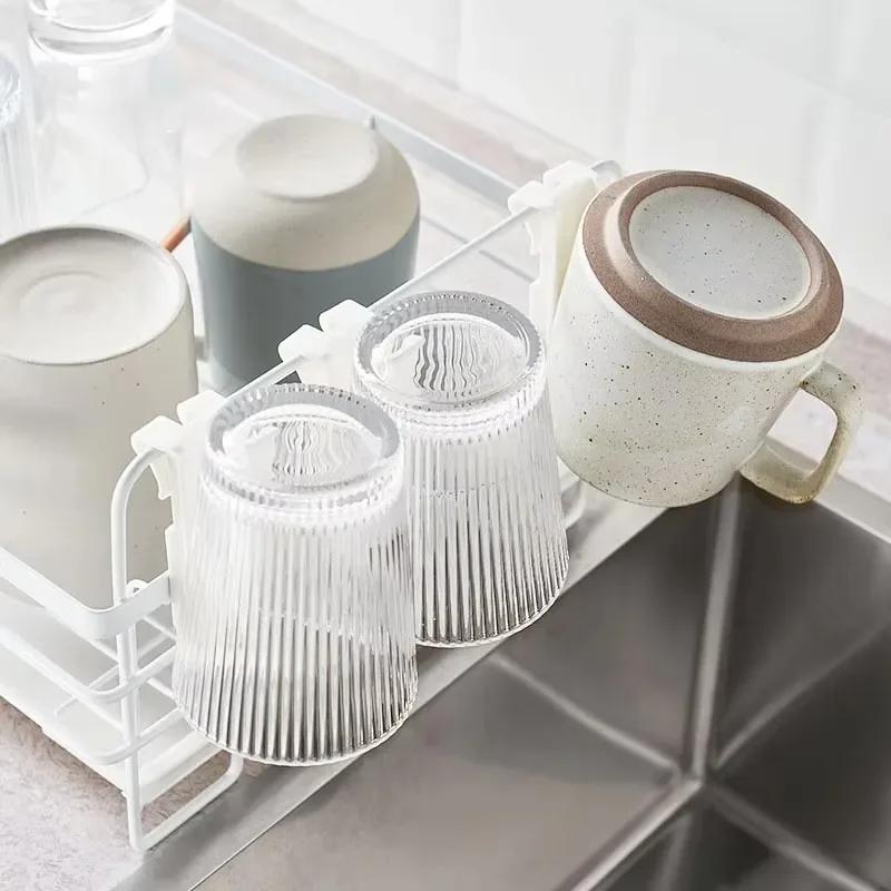 Cup Hanging Rack Home Wall-mounted Upside-down Draining Cup Multifunctional Storage Rack Nail-free Drinking Fountain Living Room