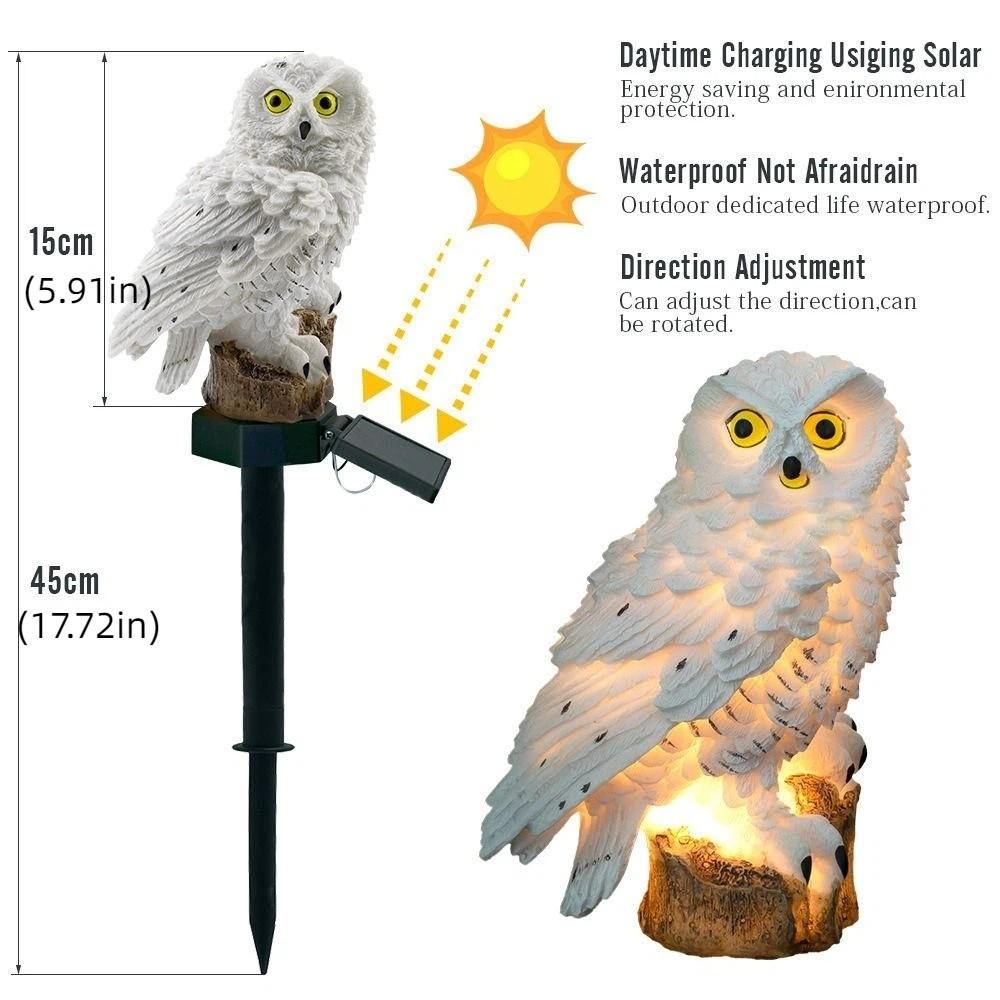Realistic Owl Solar Garden Light Colorful Solar Stake Light Landscape Lawn Lamp  Wedding Courtyard