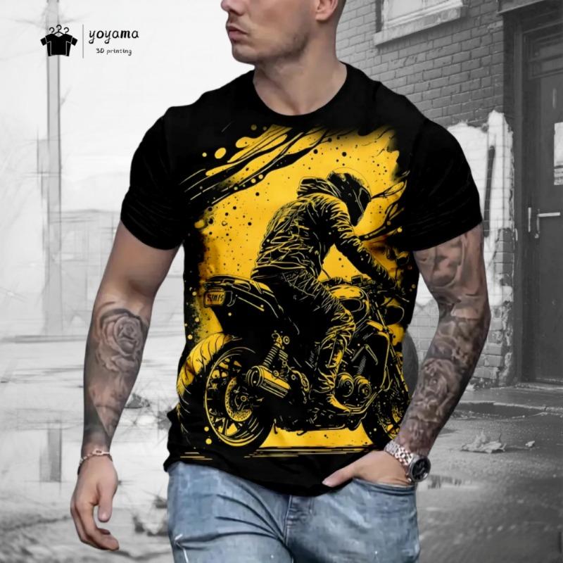 Street Men's T-Shirt Summer Trend Breathable Men's Top Fashion Style 3D Print Men Short Sleeved Tee Retro Casual Men's Clothing