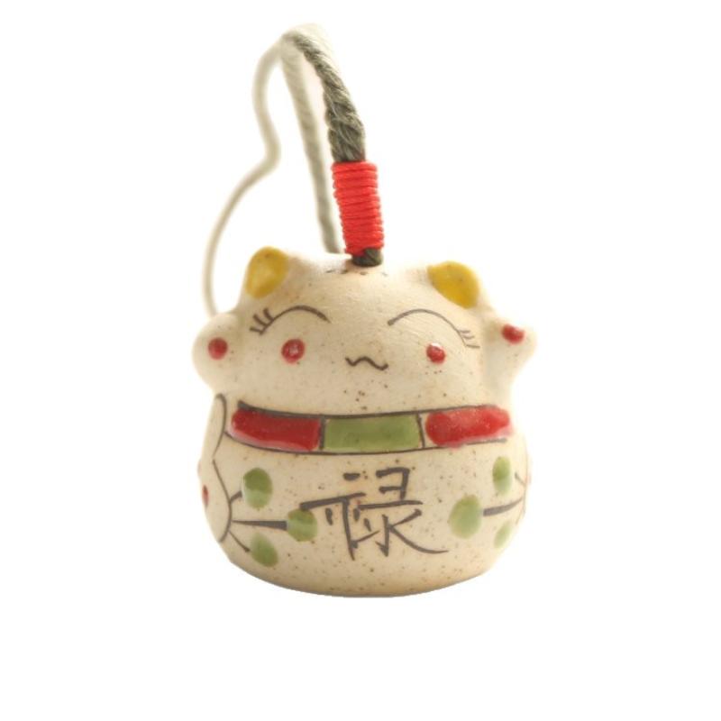 1/5pcs Lucky Cat Ceramic Pendant Hanging Foyer Decor Sunny Day Doll Handicraft Gift Cat Bag Room Decoration Accessories