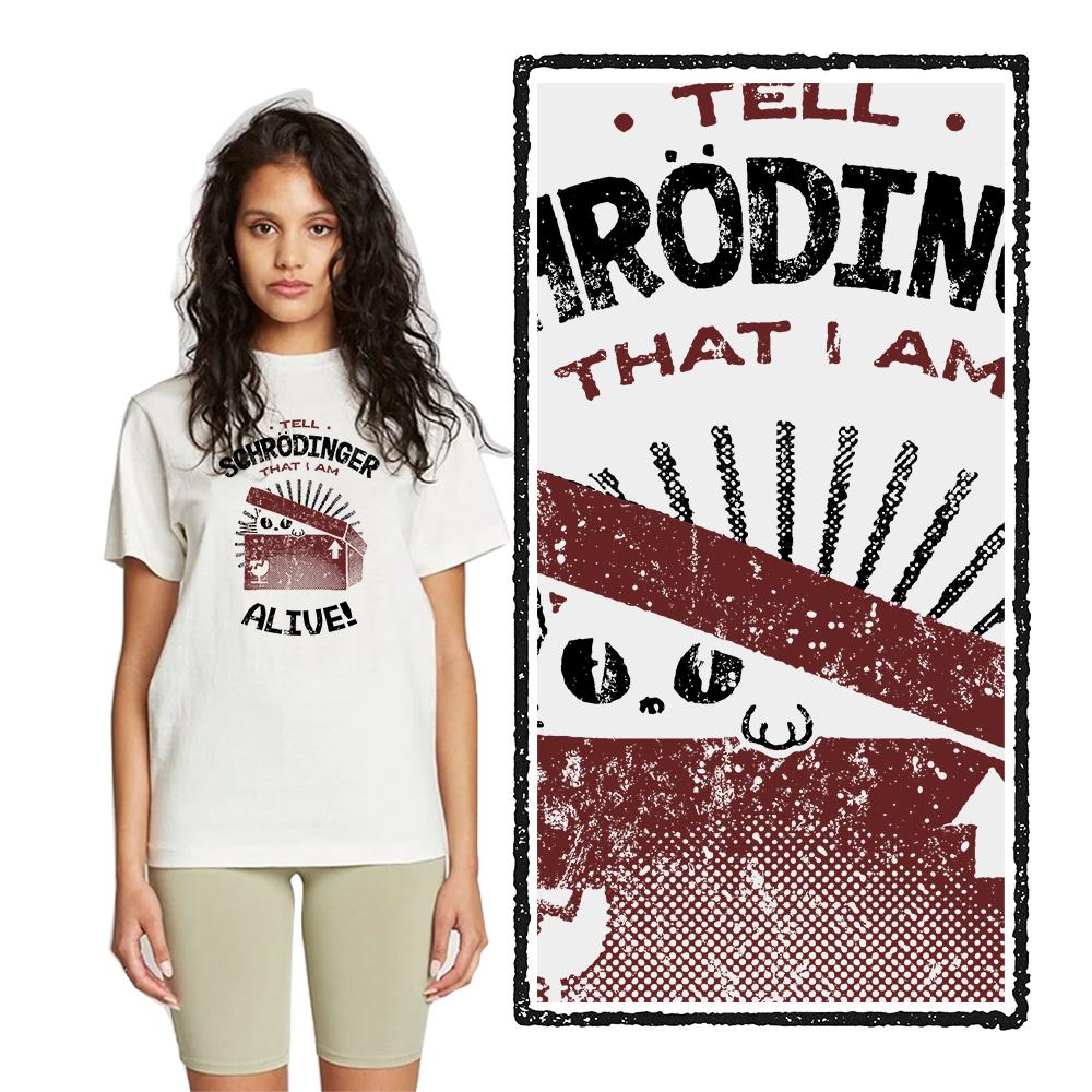 Coolmind U0159-T2 100% Cotton Shcrodinger'S Cat Print Men T Shirt Cool Exclusive Graphic Men Tshirt O-Neck  Unisex Tee Shirt