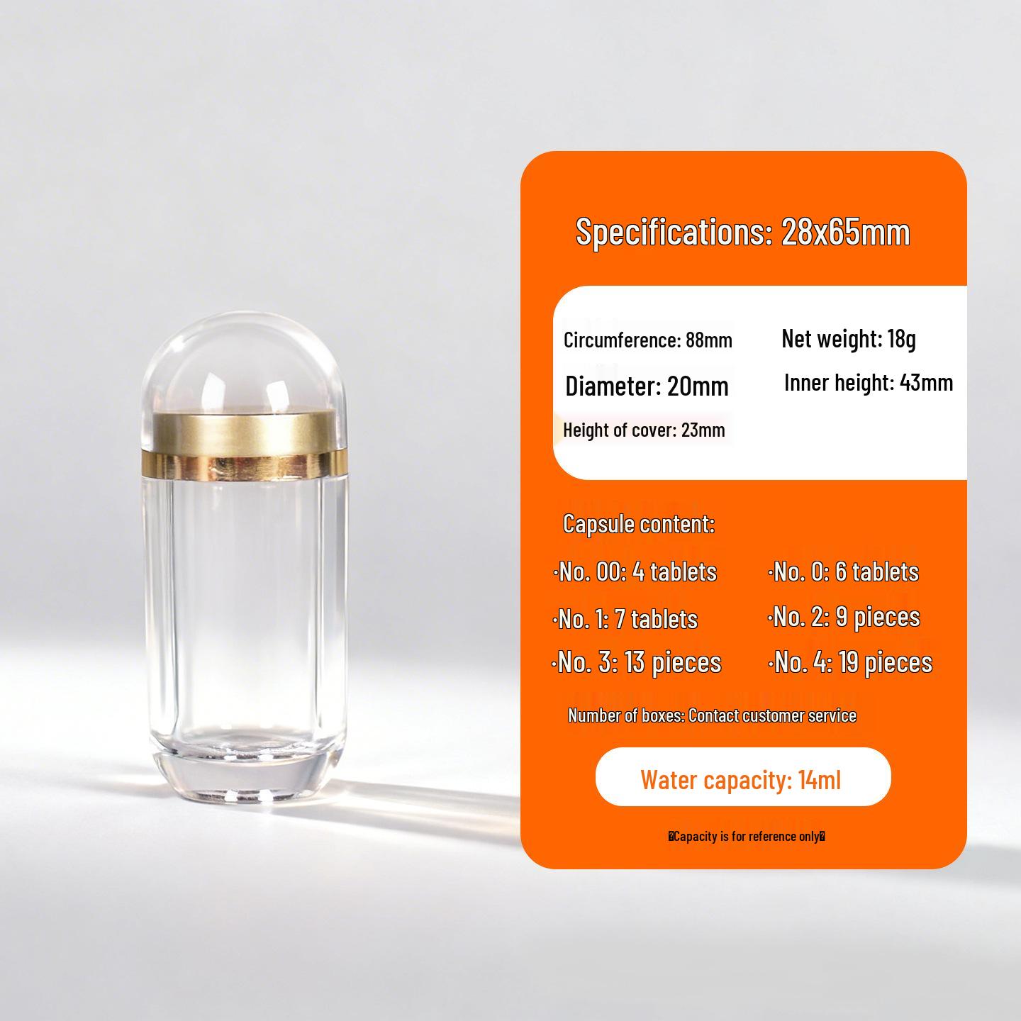 

30ml Moisture-Proof Acrylic Medicine Bottle with Light-Blocking Arc Cap for Chinese Herbal Supplements