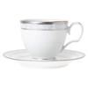 Noritake Cup & Saucer Set (Coffee & Tea), 250cc, Hampshire Platinum, 5-piece set, Fine Porcelain, F91988/4336