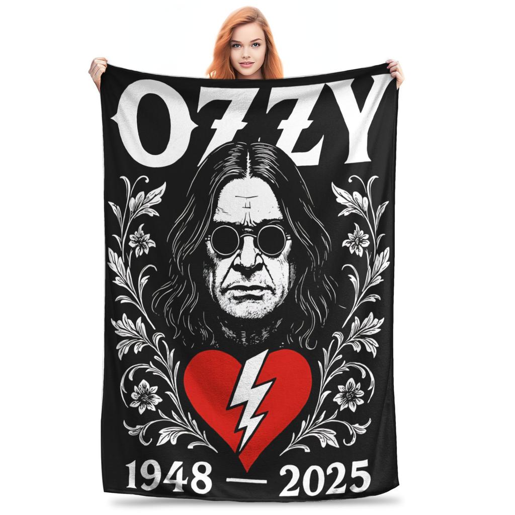 Metall-Legende Ozzy Osbourne Rip Decke Mehrere Größen Weich Flauschig Plüsch Überwurfdecken für Sofa Couch und Bett
