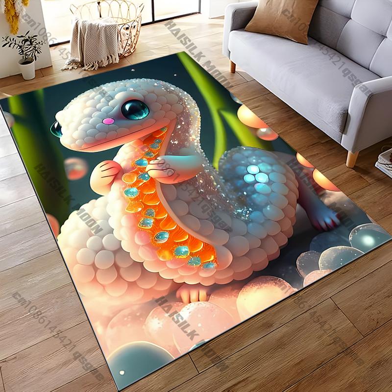 

White cute snake carpet Yoga living room room decor children s crawling mat doormat area rug games area washroom floor mat 40x60cm