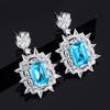 Jewelry Copper Gold-Plated Retro Simulation Aquamarine Plus Bottom Women'S Handmade Diamond-Encrusted Set Main 10 * 14