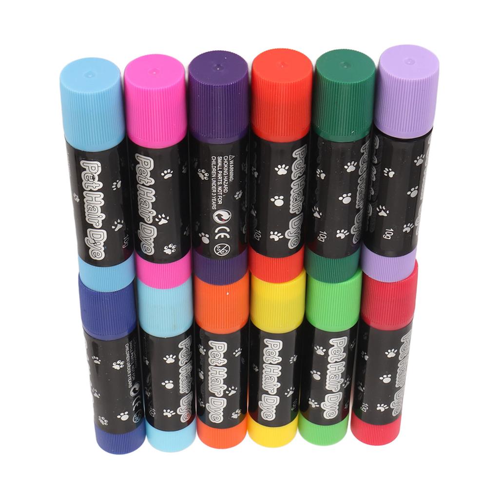 12pcs Pet Paint Pens DIY Pet Fur Color Crayons Washable Temporary Pet Hair Paint Dye for Dogs Cats