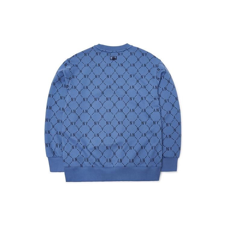 New MLB Old Flower Sweatshirts Unisex Blue 3AMTM0314-50BLD