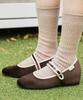 Differshoe Belline Square Mary Jane 5Cm [Brown]