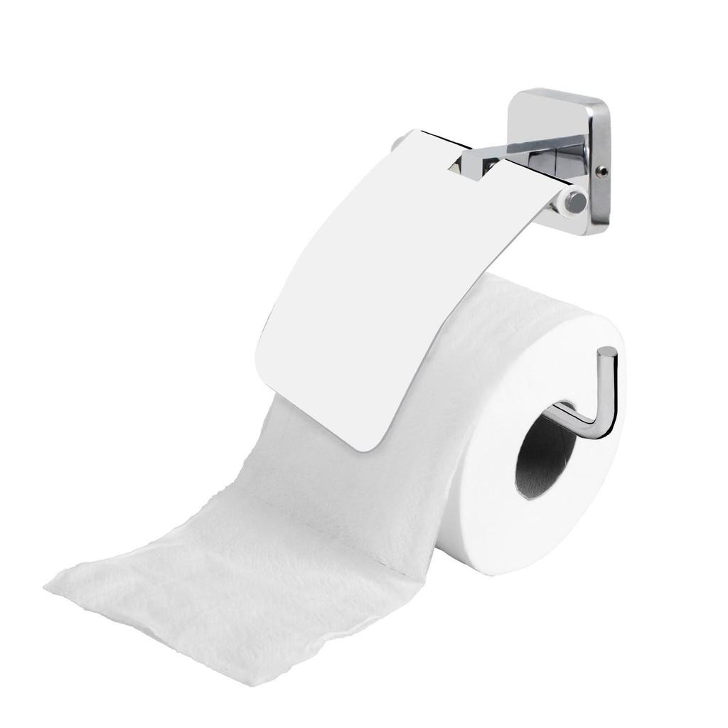 Toilet Paper Holder for Bathroom – Wall Mounted Tissue Holder | Chrome Finish | Stainless Steel Rust-Resistant Toilet Roll Holder