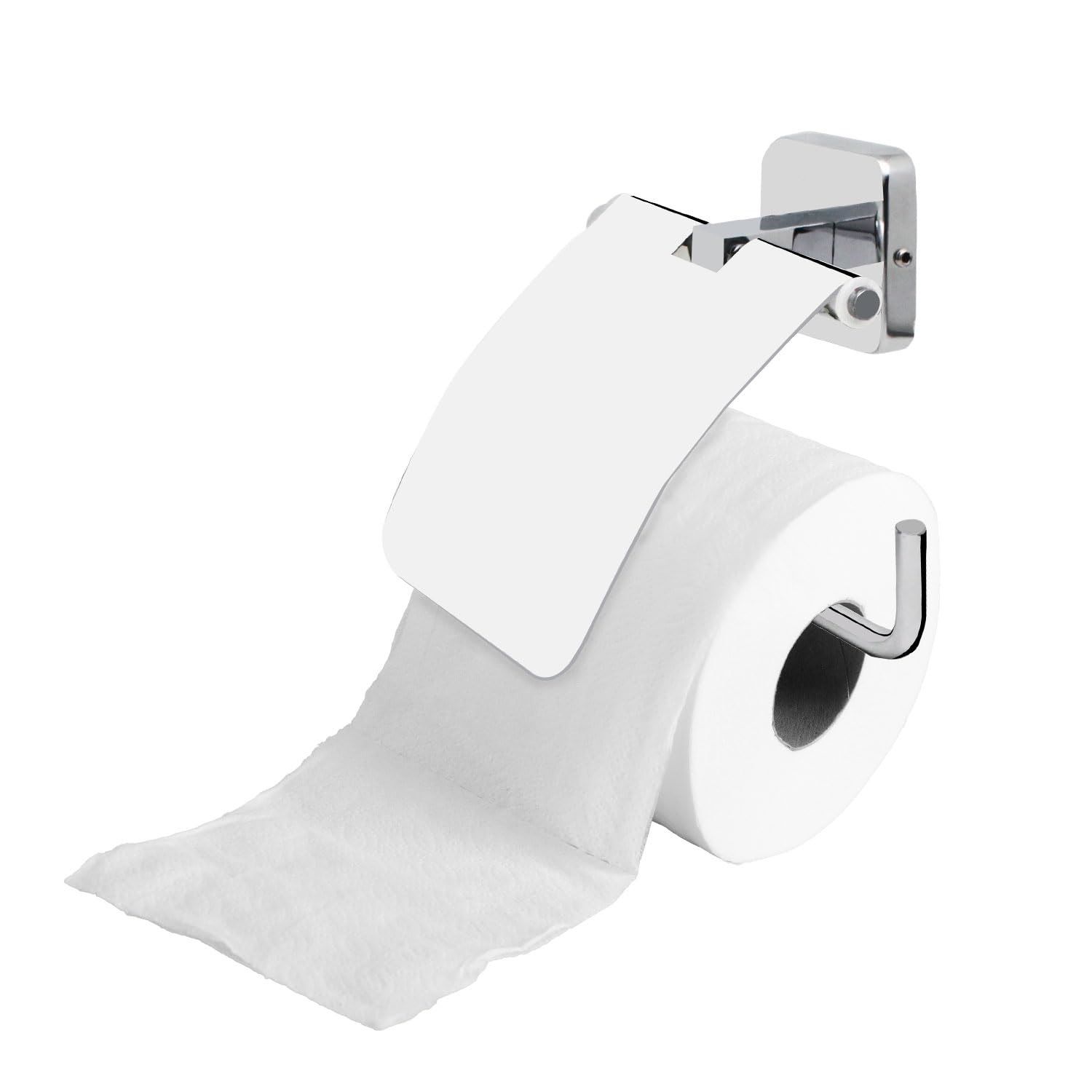 

Toilet Paper Holder for Bathroom – Wall Mounted Tissue Holder | Chrome Finish | Stainless Steel Rust-Resistant Toilet Roll Holder