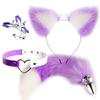 4Pcs Set Cute Fox Butt Tail Collar Anal Plug Nipple Clamp Soft Cat Ears Headbands Cosplay Adult Sex Toys Accessories