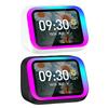 Smart Speaker Voice Assistant Portable BT Speaker Alarm Clock with RGB Lights for Bedroom Living Room