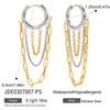 Women Classic Trendy 18K Gold Color Plated Chain Tassel Drop Earrings Hypoallergenic Waterproof Stainless Steel Jewelry Party