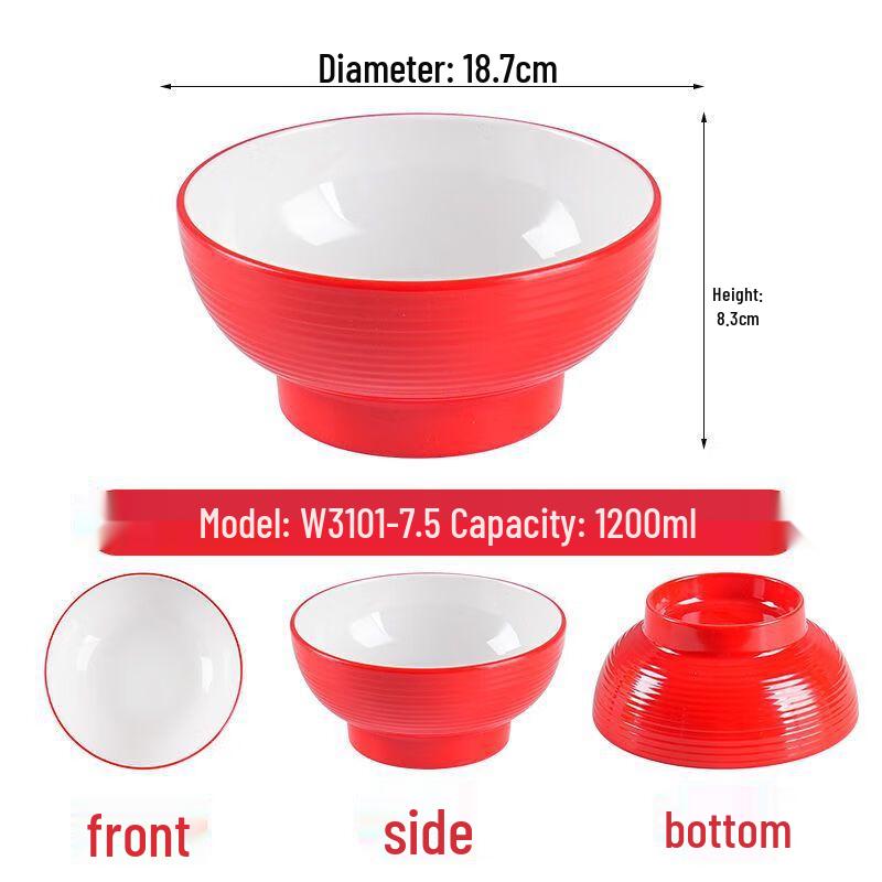 A5 Melamine High-Foot Commercial Soup Bowls (10-Pack)