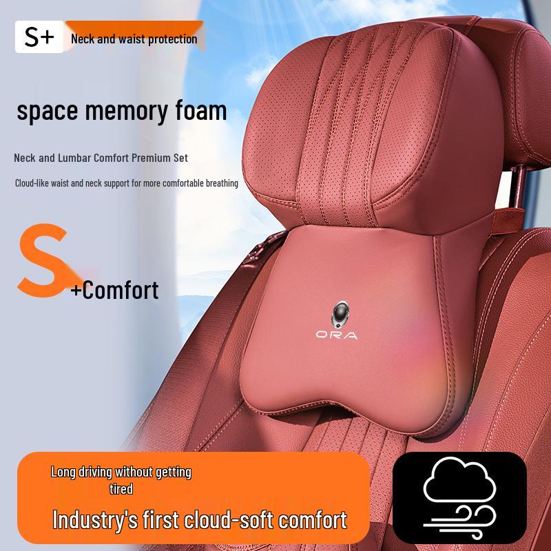 Good Cat Car Headrest & Lumbar Pillow Set for ORA Lightning/Ballet Cat Models